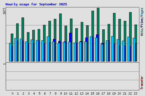 Hourly usage for September 2025
